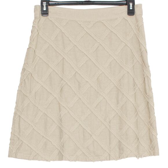 For Cynthia Skirt Linen Minimalist Boho Coastal Grandma French Girl Brown Small - Picture 4 of 4